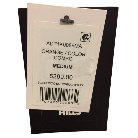 SOLANA HILLS Men's Medium Orange Abstract Skull Crew Sweatshirt - Picture 5 of 6